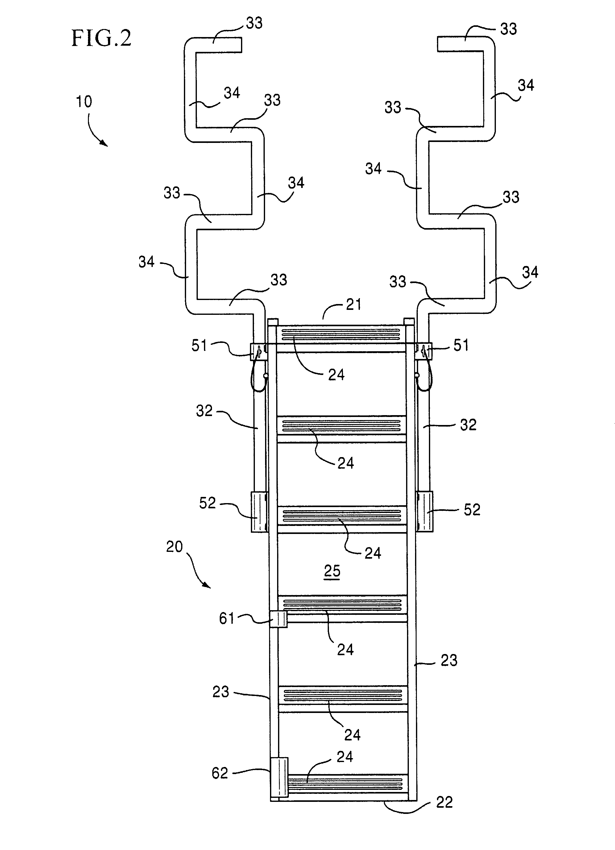 Portable safety ladder assembly