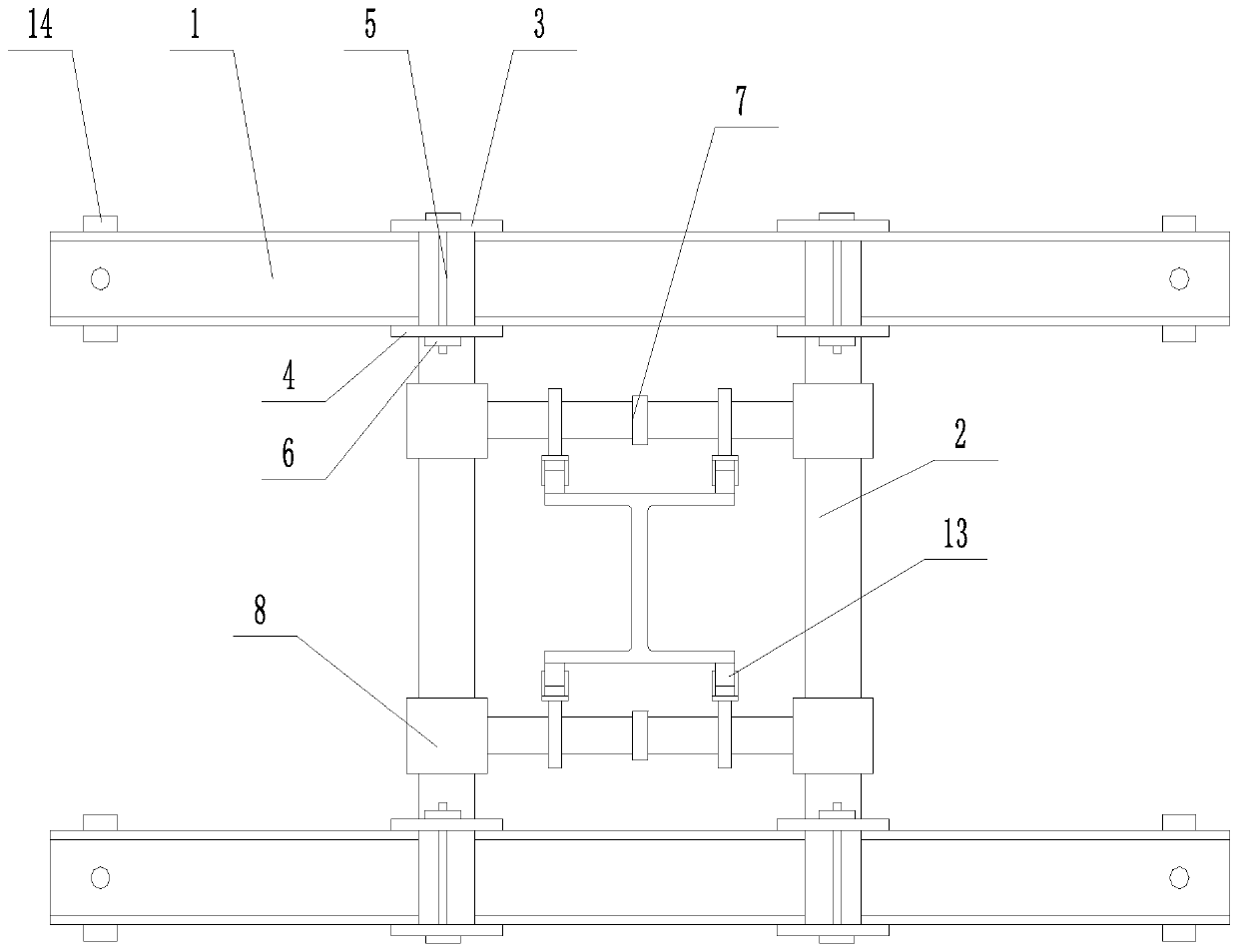 SMW construction method pile section steel fixing device and construction method