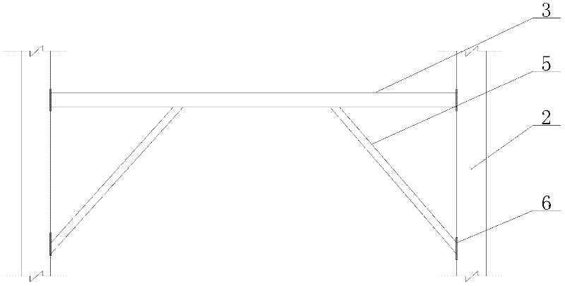 Construction method for long-span hanging vestibule type template support system