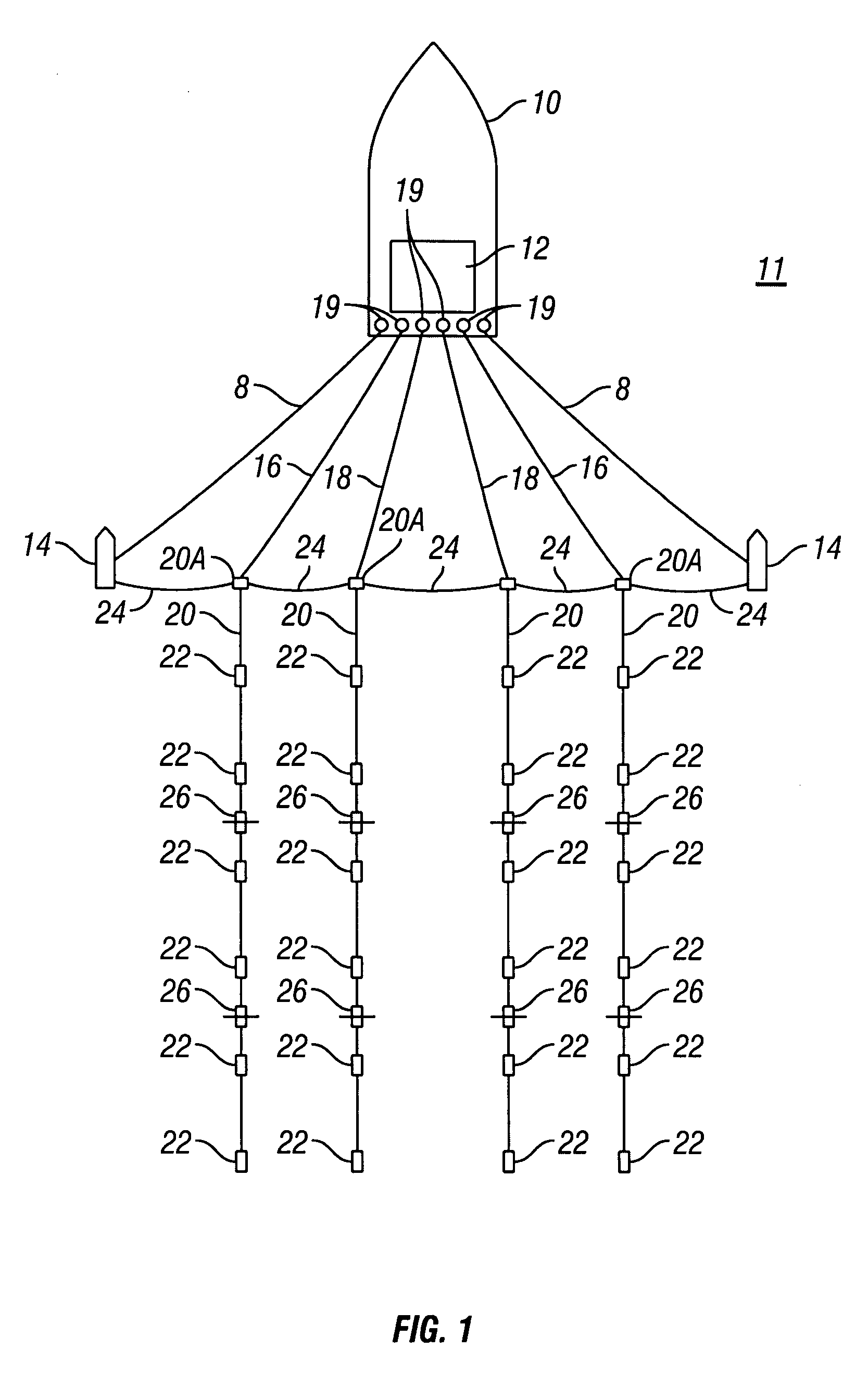 Lateral force and depth control device for marine seismic sensor array