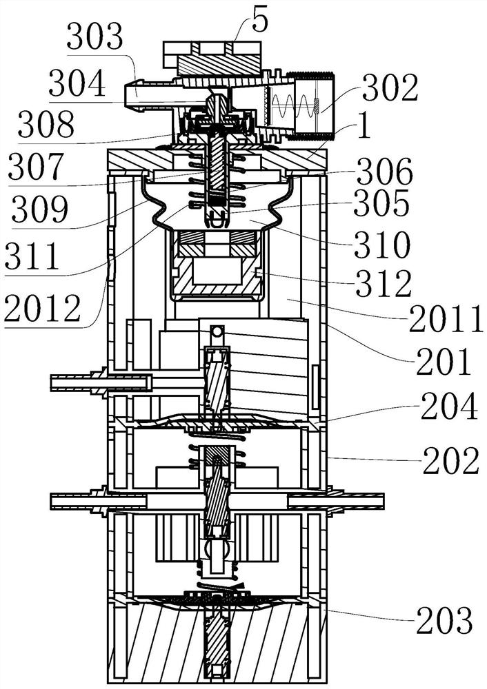 Flushing executing mechanism for vacuum closestool