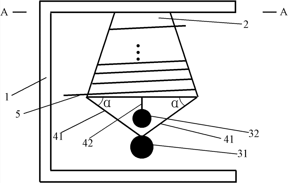 Cantilever beam device with increase of stimulated Brillouin scattering threshold value of rare earth doped fiber