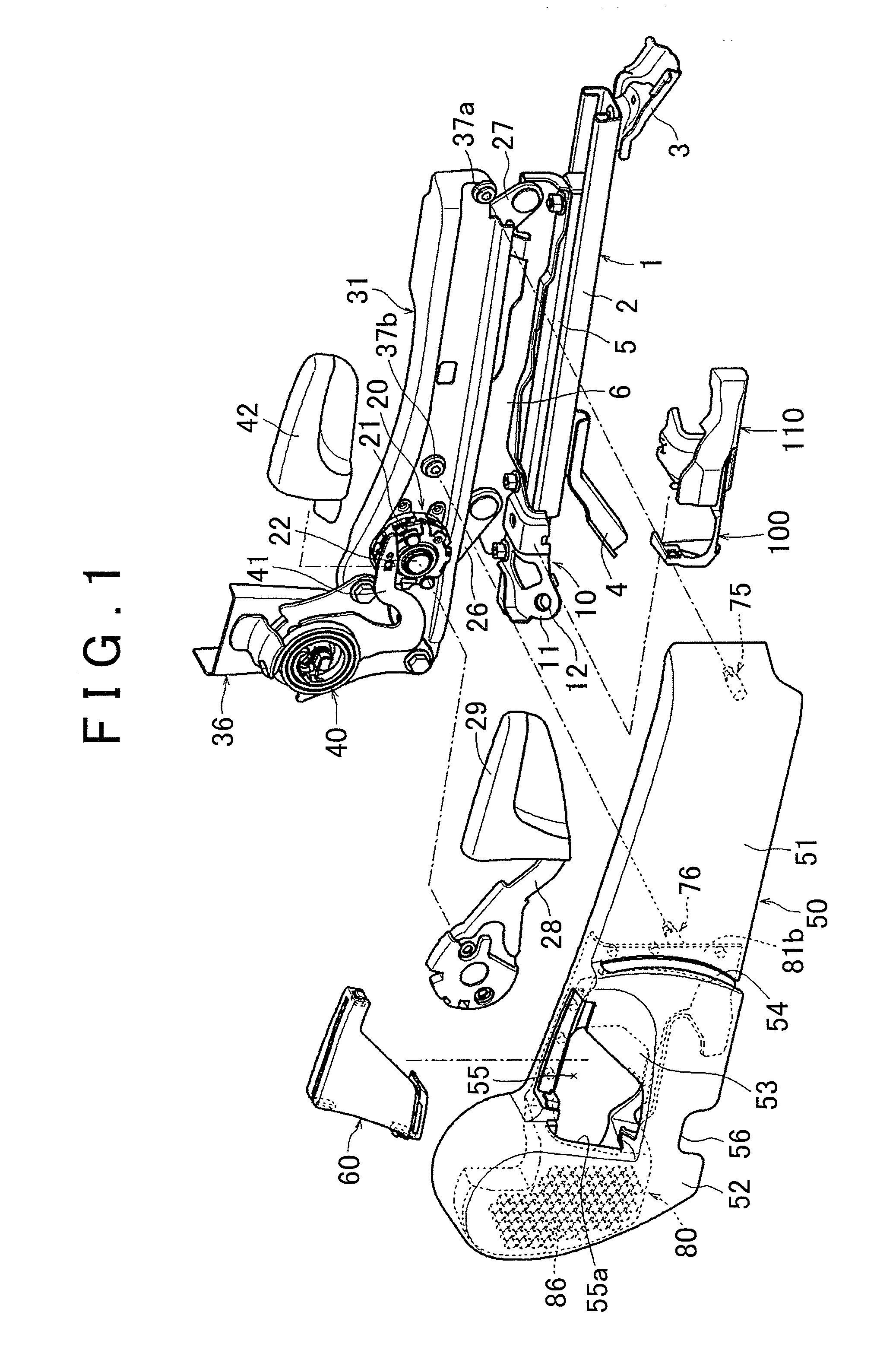 Side shield structure for vehicle seat