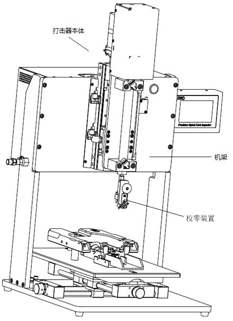 Zero-calibration device and striker with the same, zero-calibration method, striking method