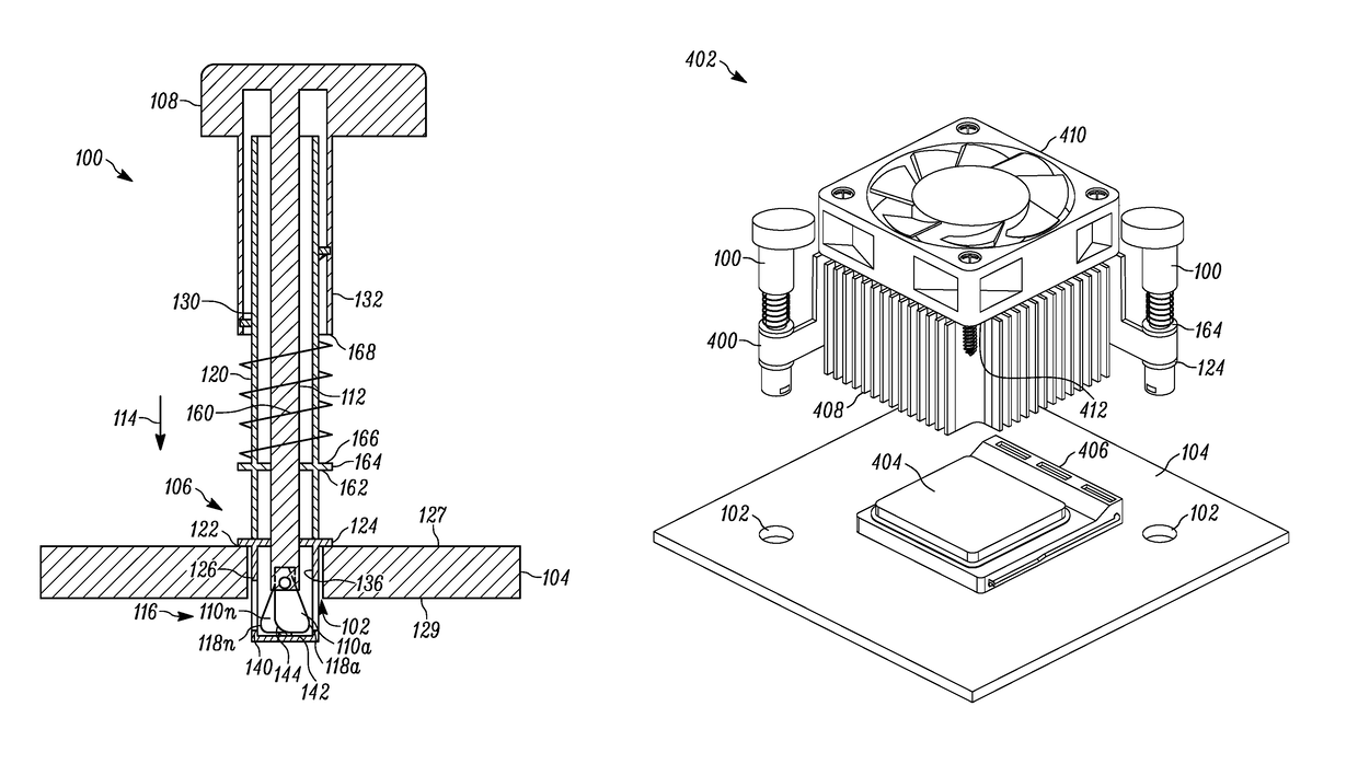 Heat sink connector pin and assembly