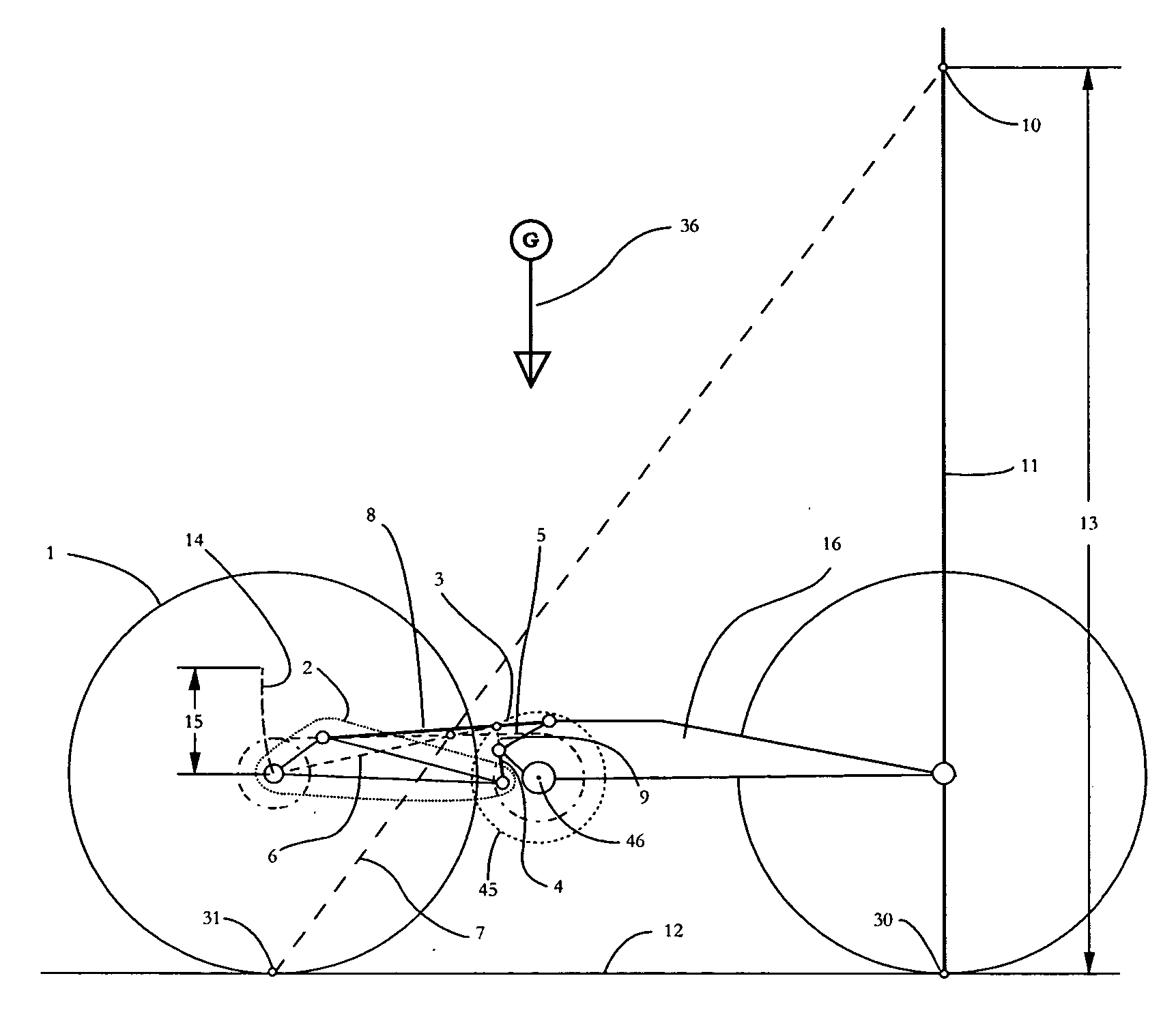 Vehicle suspension system for stable squat magnitude responses