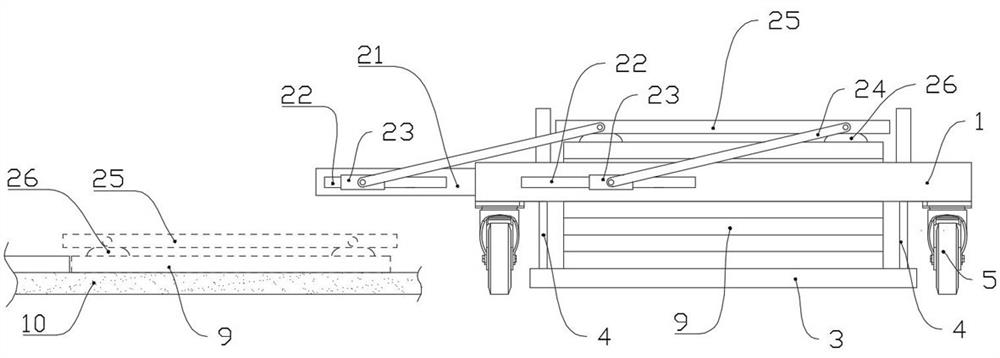 A tile automatic laying trolley