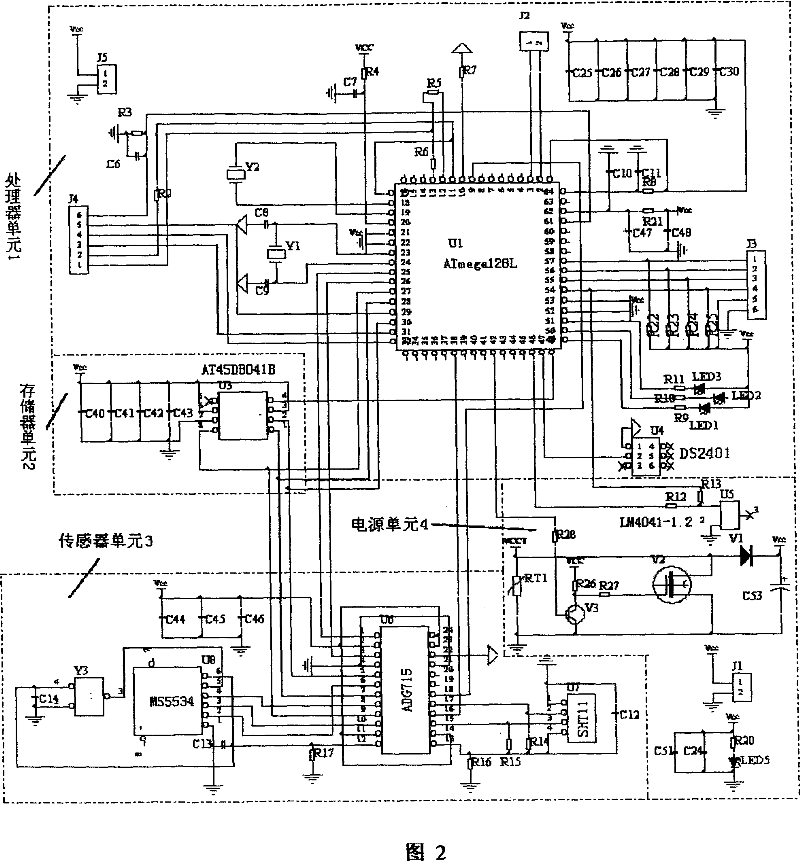 Wireless sensor network node device used for environmental monitoring