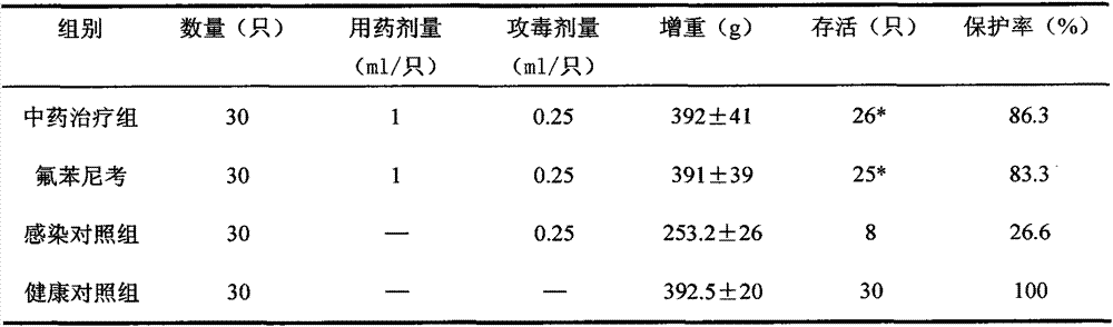 Traditional Chinese medicine for prevention and treatment of broiler chicken colibacillosis