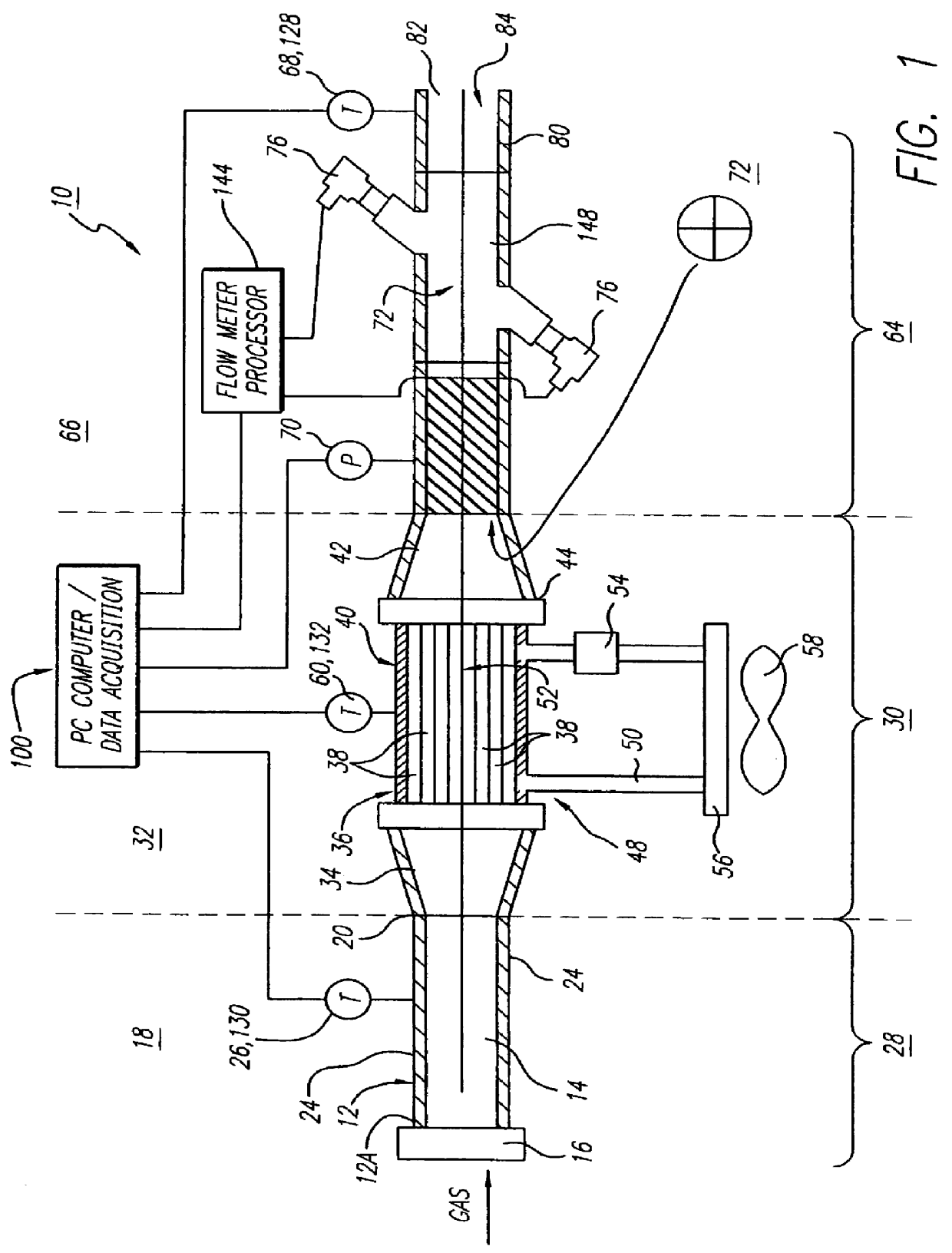 Gas flow rate measurement apparatus and method