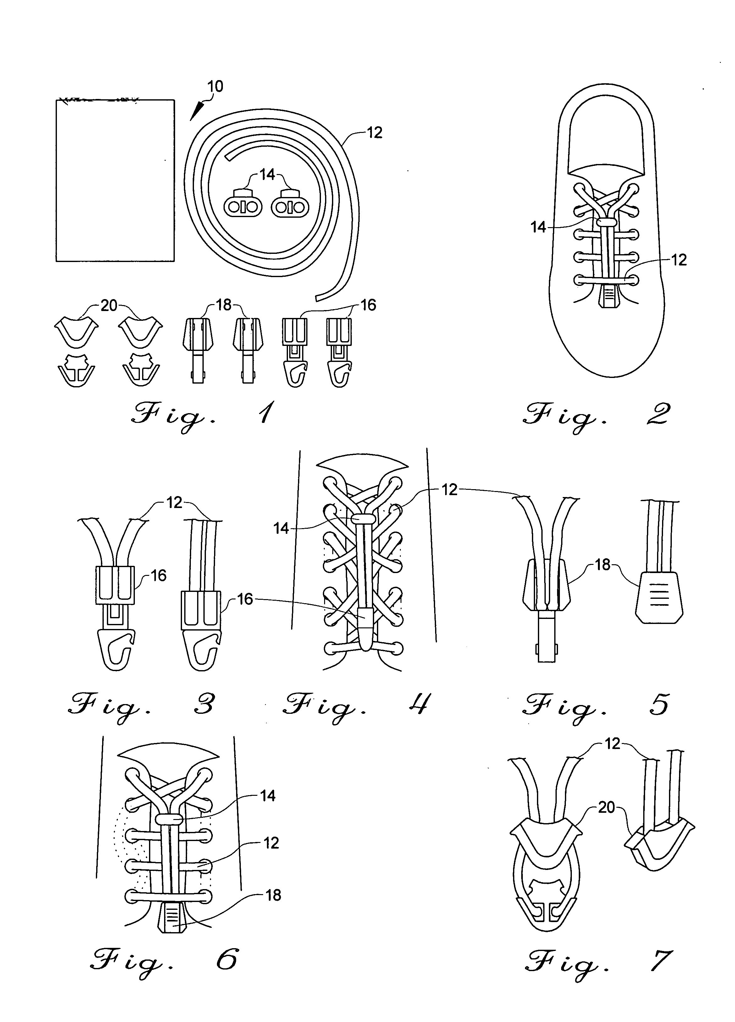 Elastic lace and attachment system for shoes