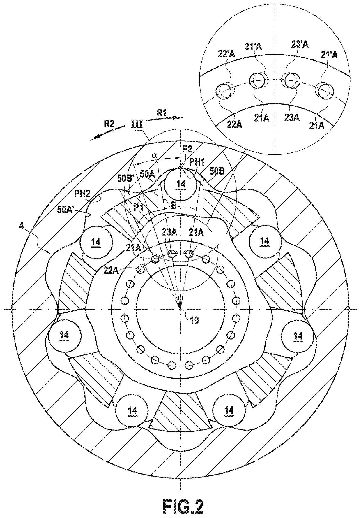 Harmonic distribution radial piston hydraulic machine