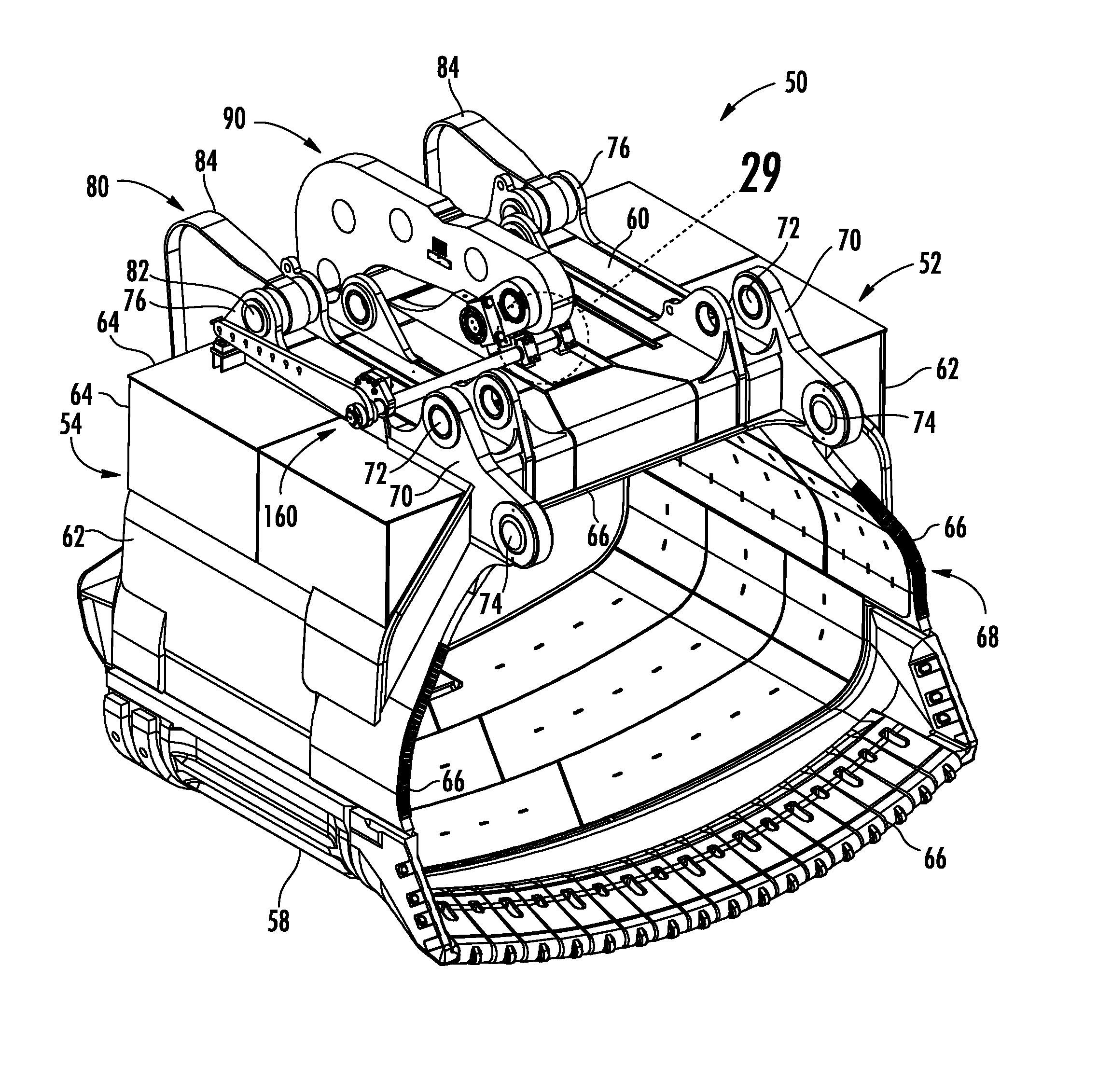 Dipper door assembly