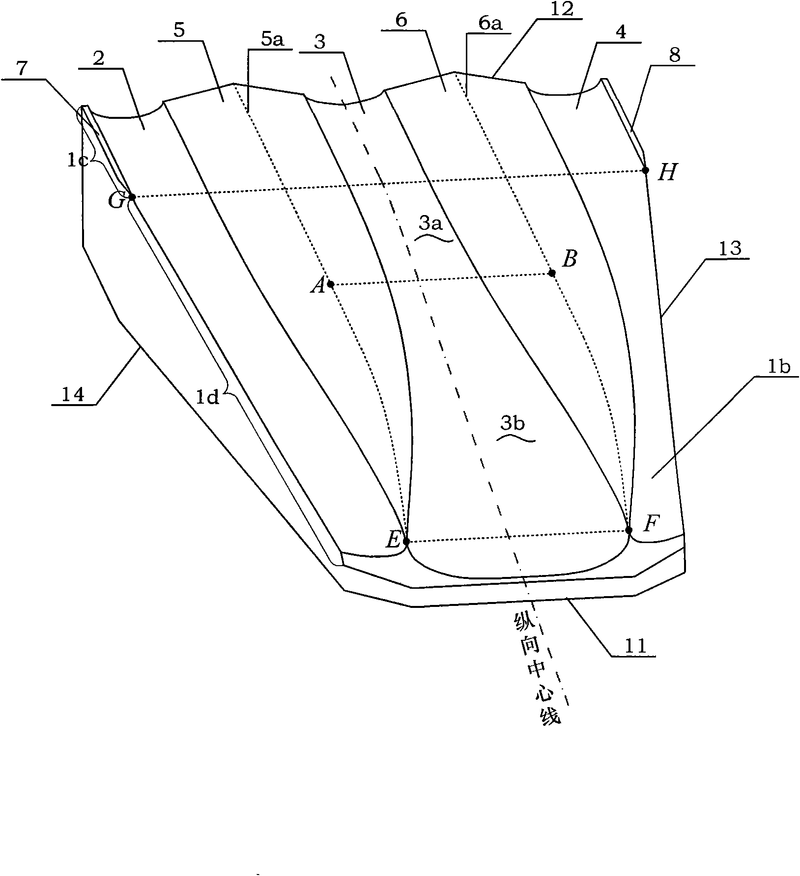 Planing boat with catamaran three-channel hull