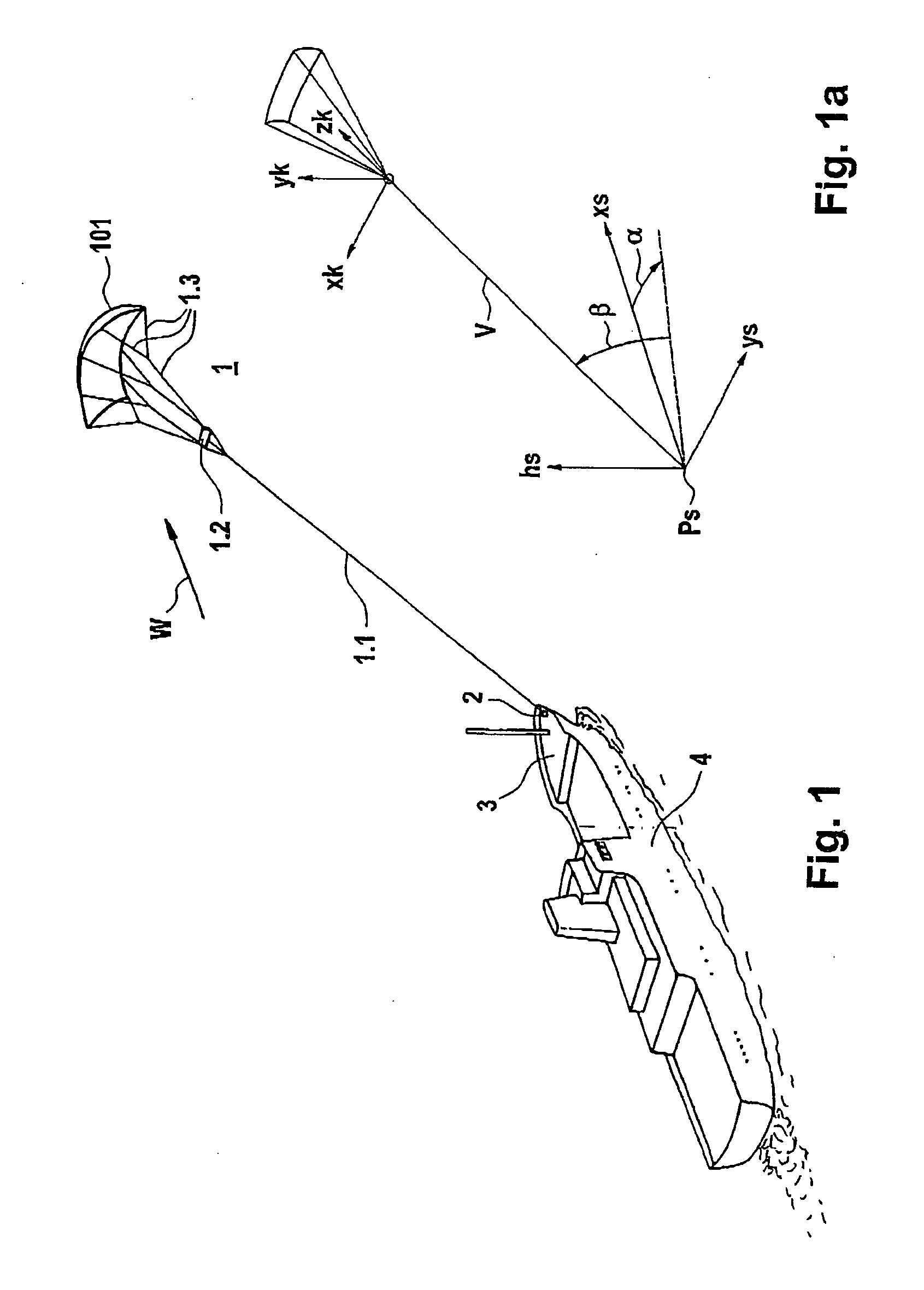 Watercraft Comprising a Free-Flying Kite-Type Wind-Attacked Element as a Wind-Powered Drive Unit