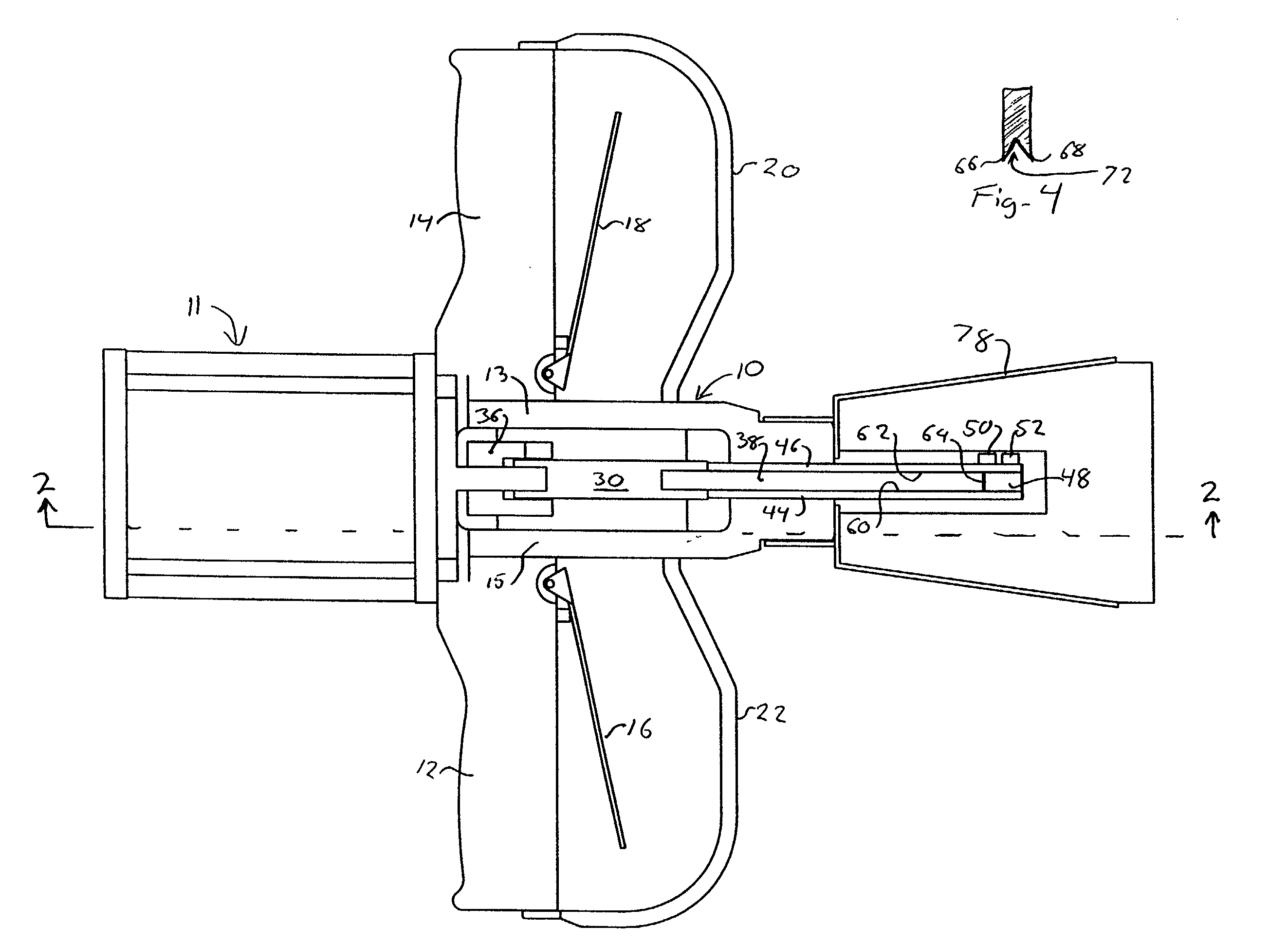 Toe web cutter with stationary blade unit