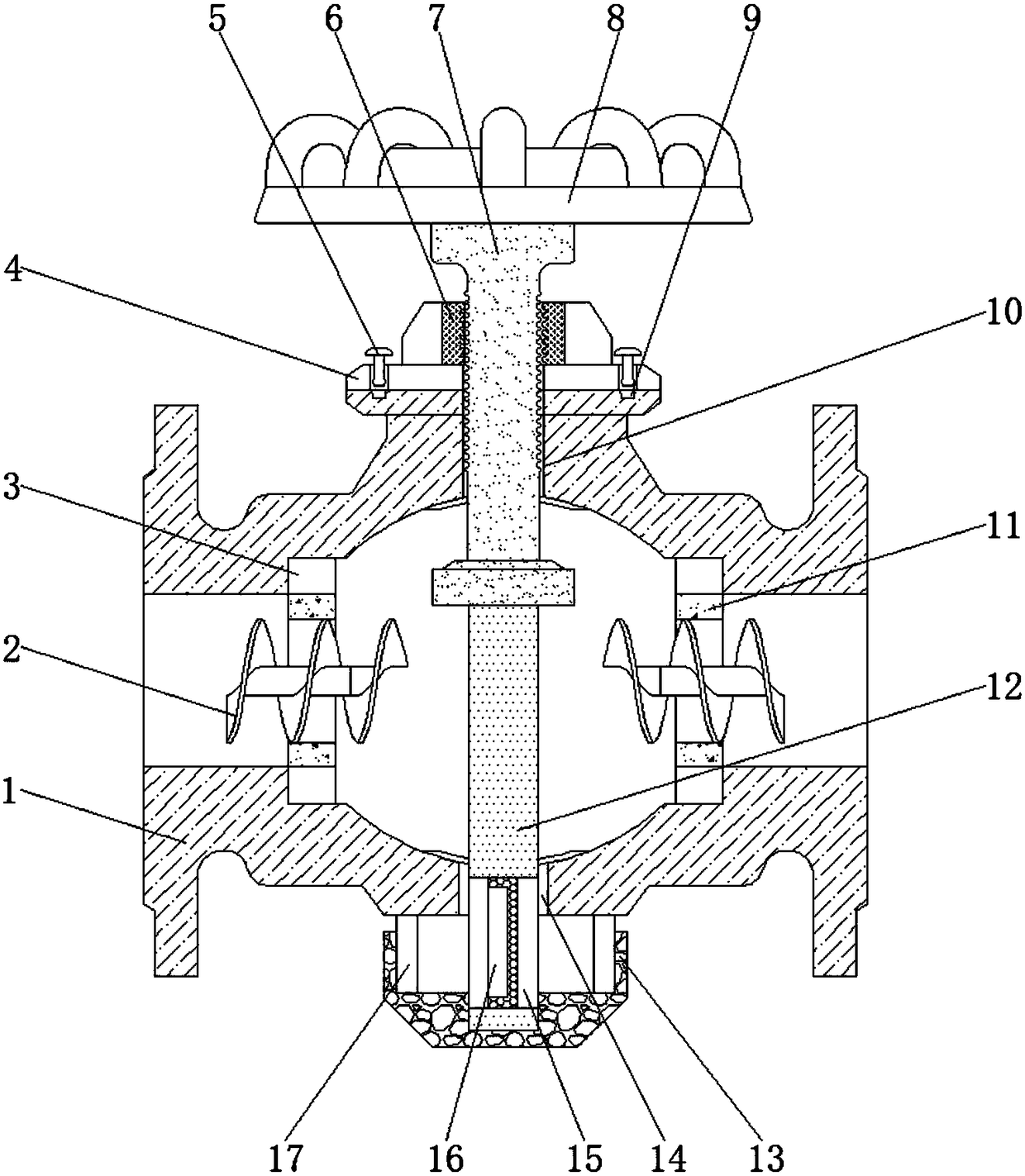 Kitchen pipeline valve with dirt collecting function