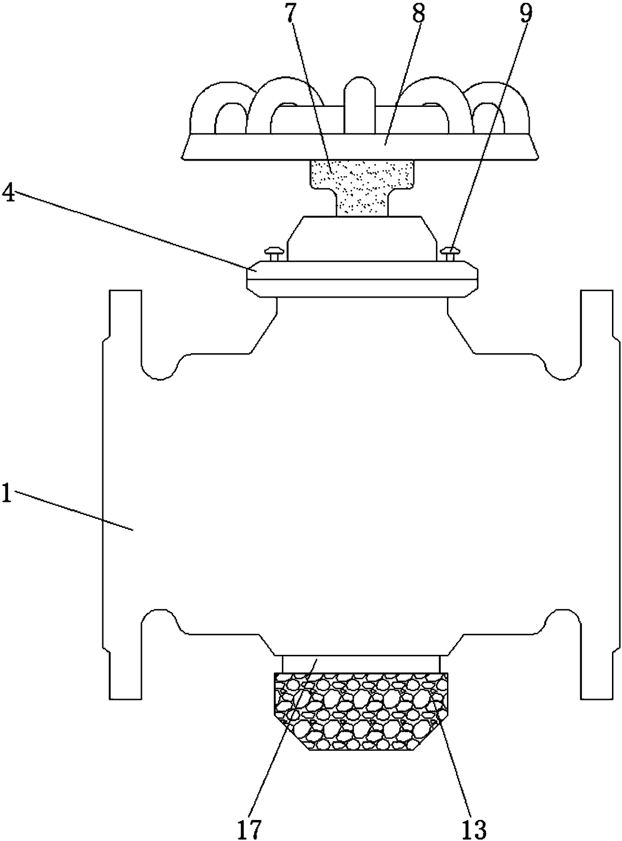 Kitchen pipeline valve with dirt collecting function