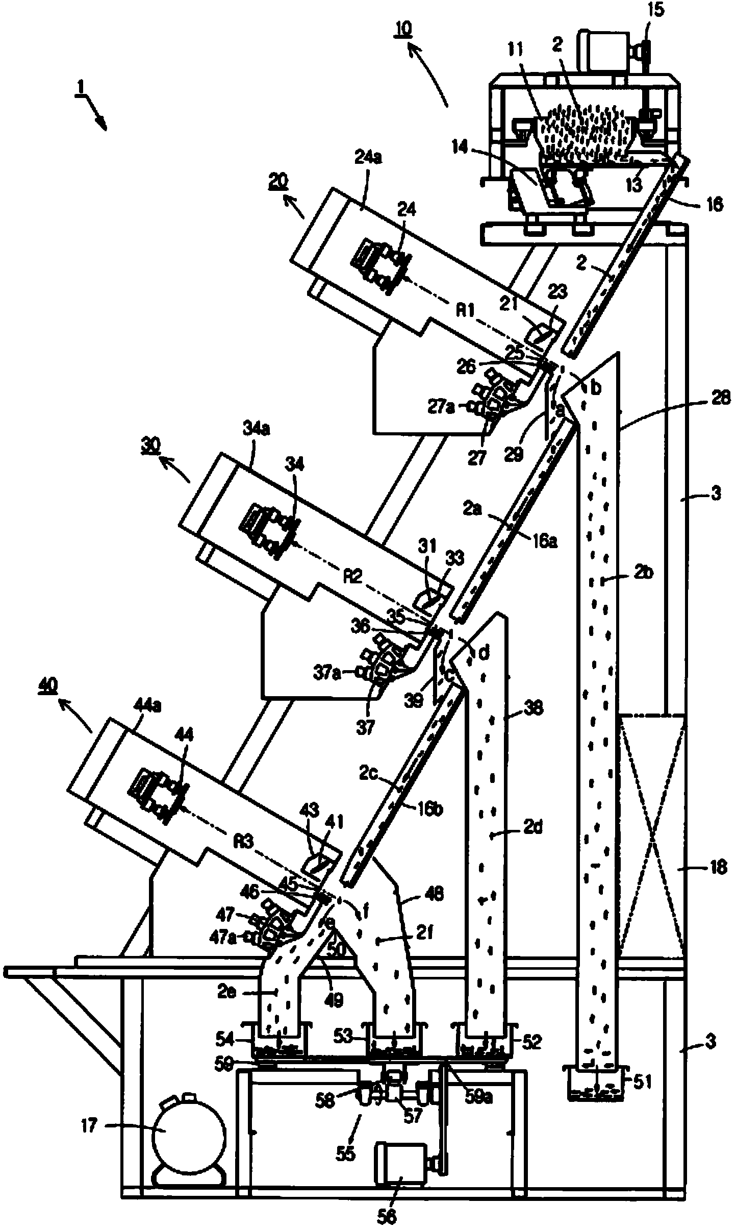 Three-stage color selection system