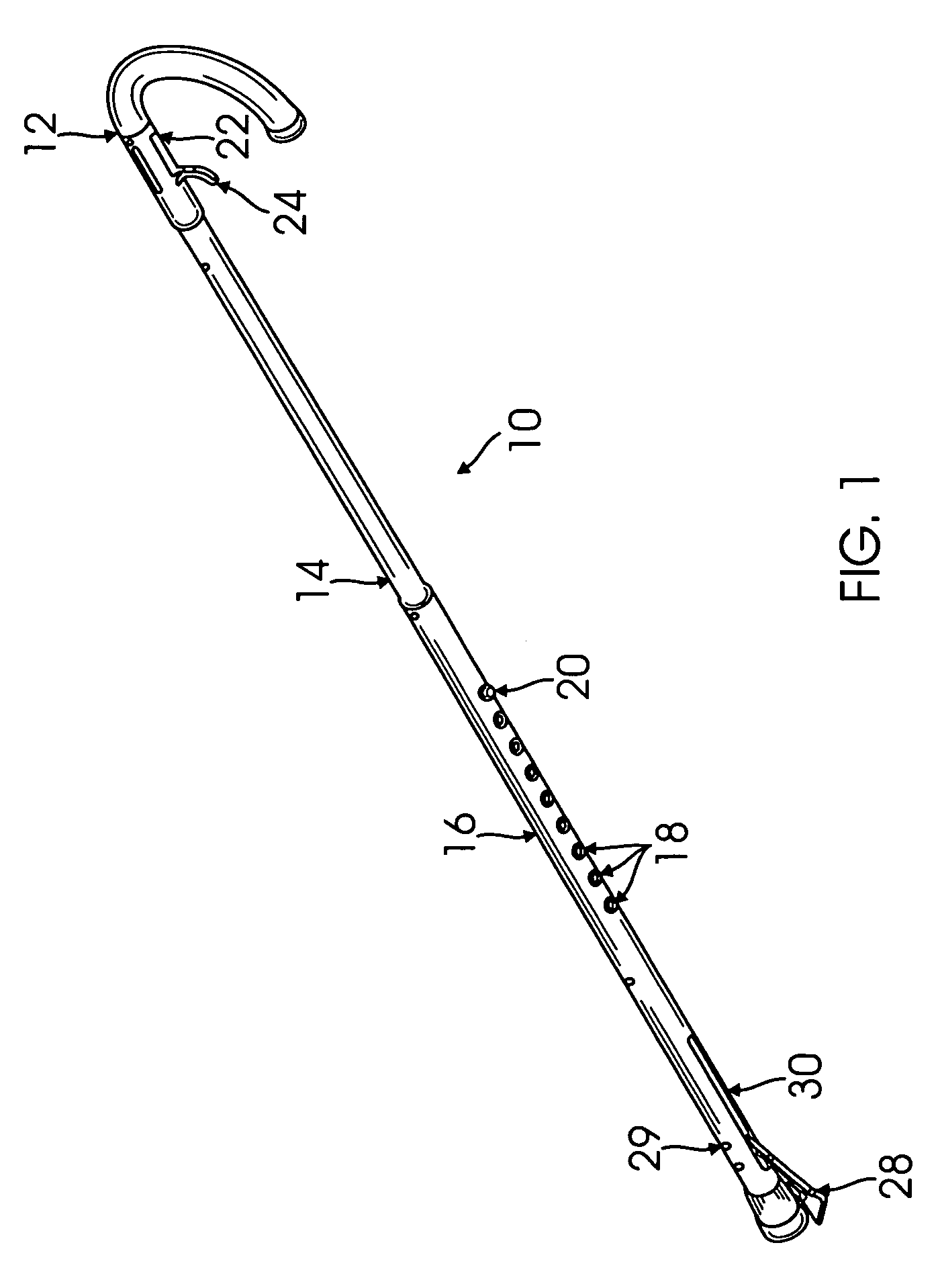 Adjustable cane with built in pickup