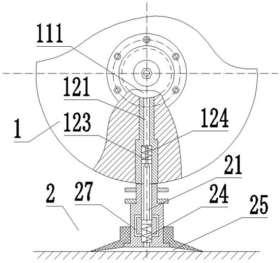 An adsorption system for a suction cup crawler wall-climbing robot