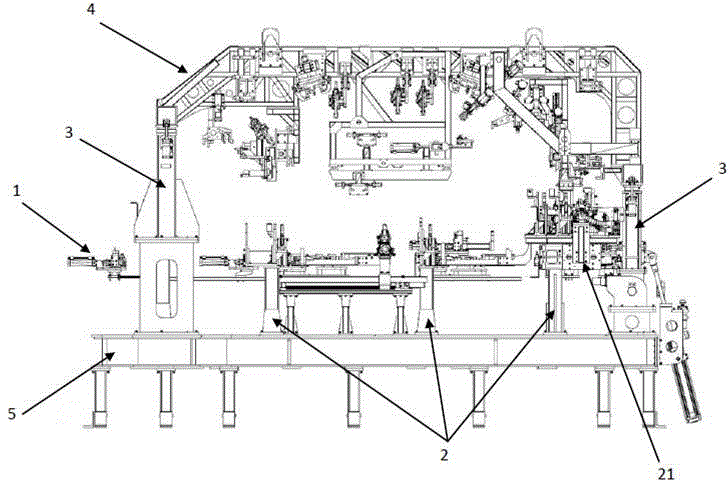 Method for conveying vehicle body between welding production lines and welding device