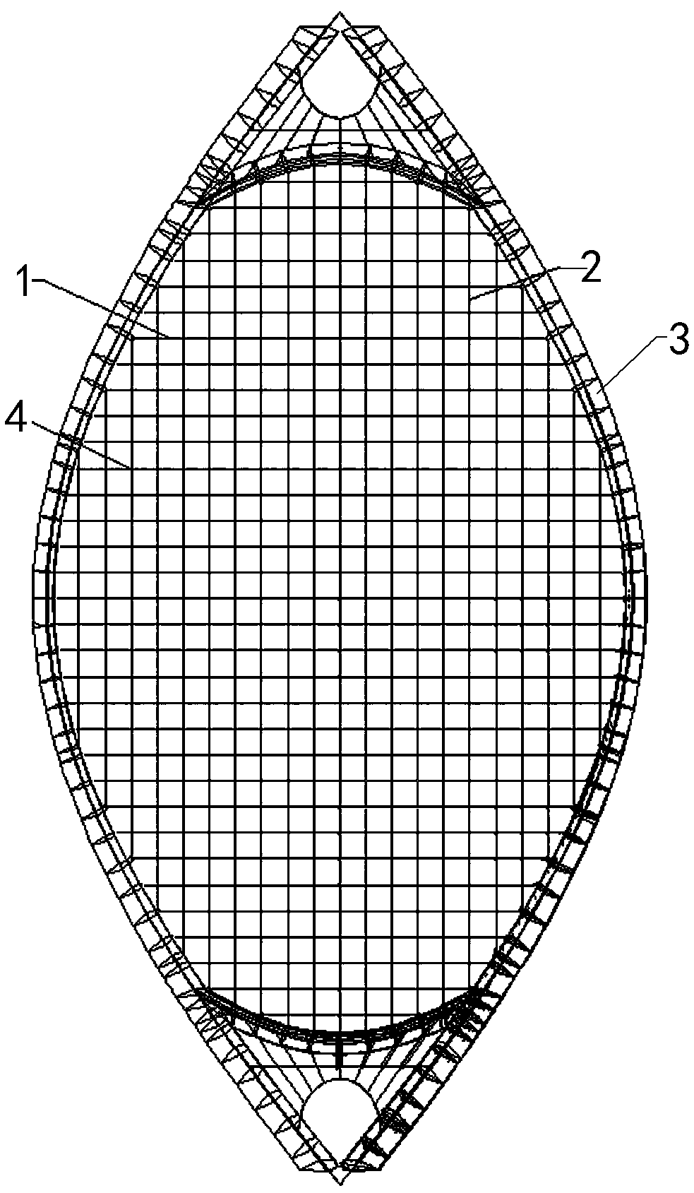 Construction method of double-inclined arch supported hyperbolic paraboloid cable net structure for limited construction space