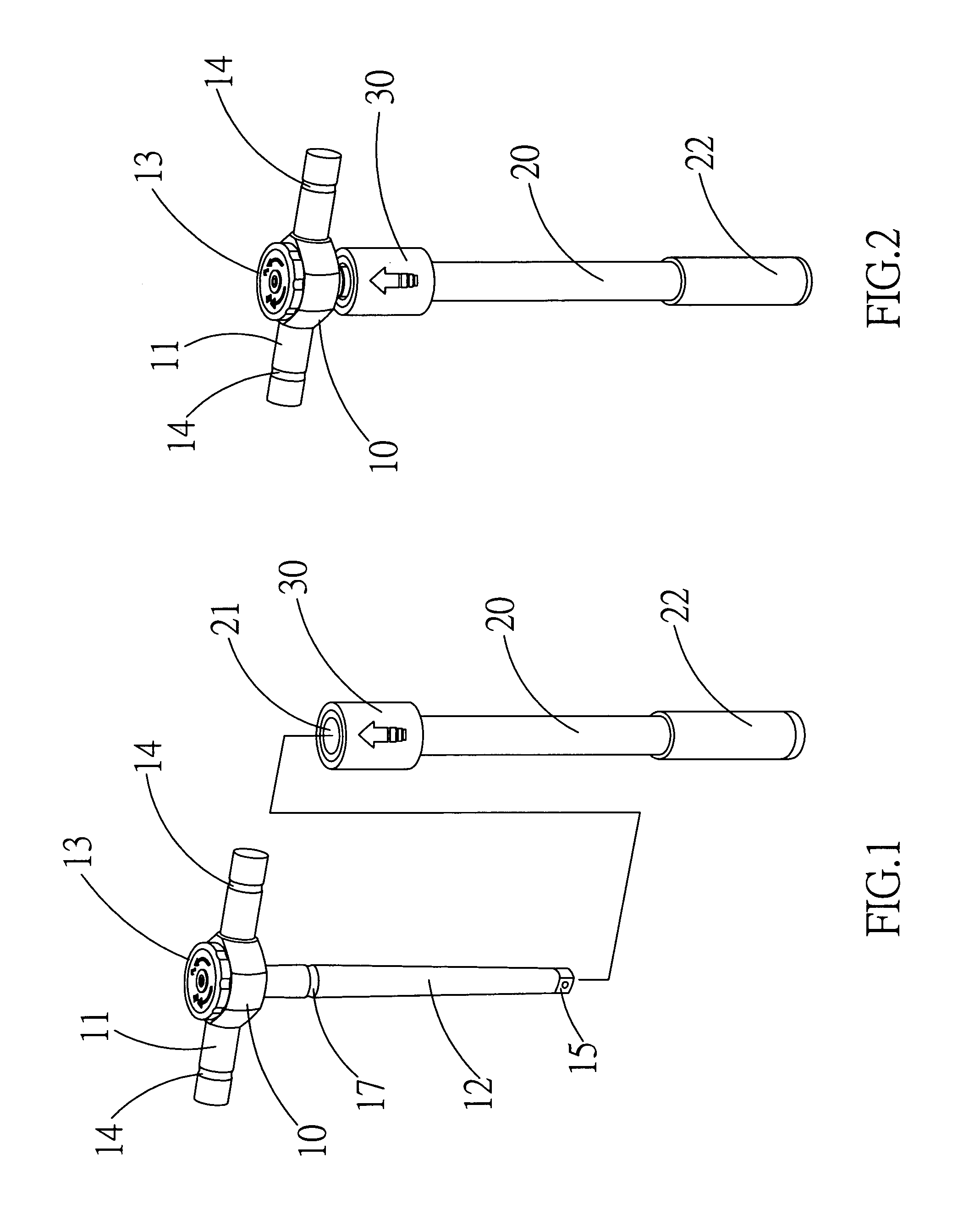 T-shaped ratchet wrench