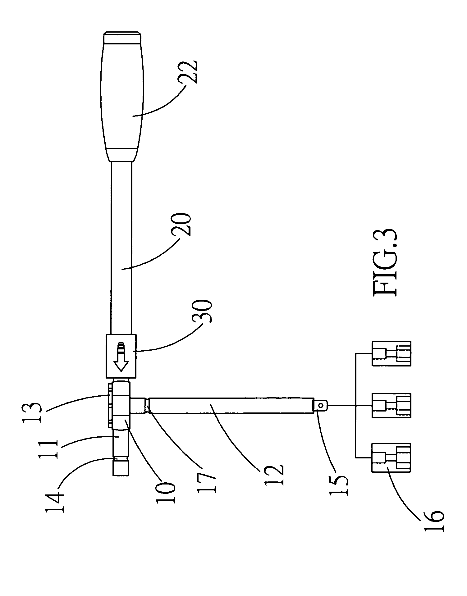 T-shaped ratchet wrench