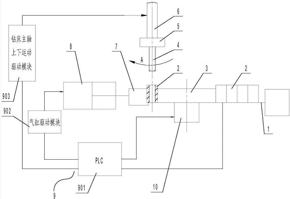 Automatic clamping piece tapping device and method thereof