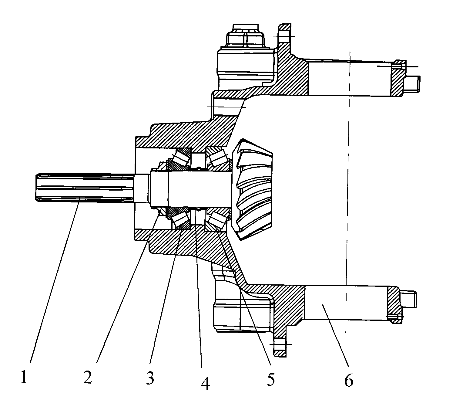 Differential screwed loader main cone pretightening force measuring set and method