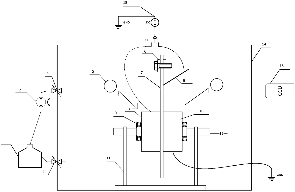 Transformer paper oil insulation surface flashover and breakdown joint test device