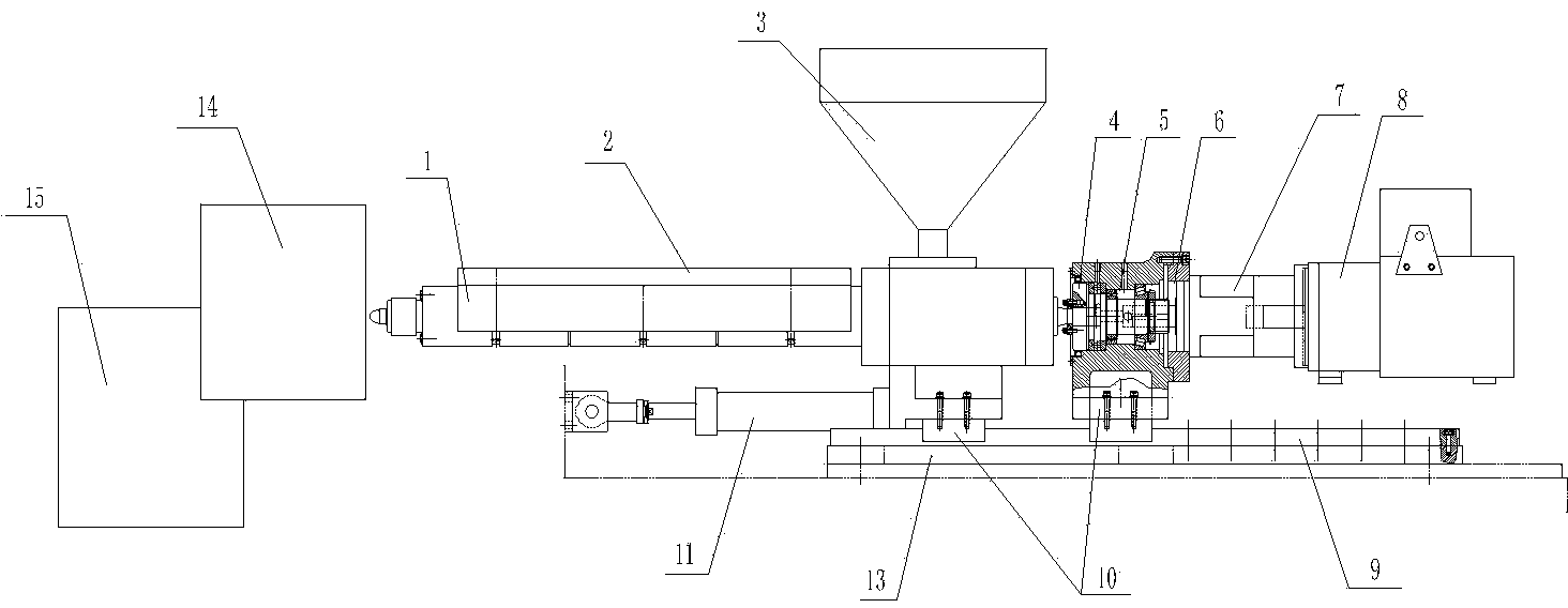 Plasticized material receiving structure of injection blow molding machine