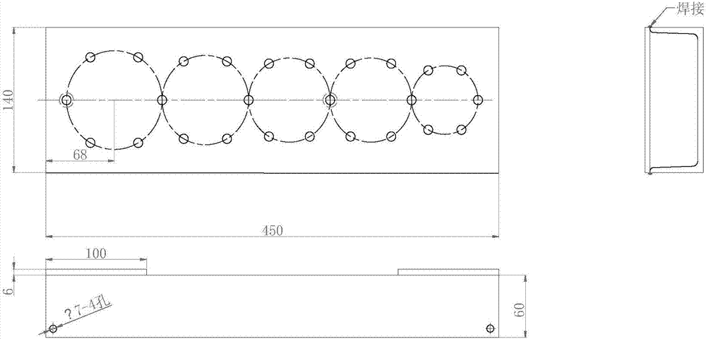 Effect target device for shock wave pressure measurement of target of moving explosive field