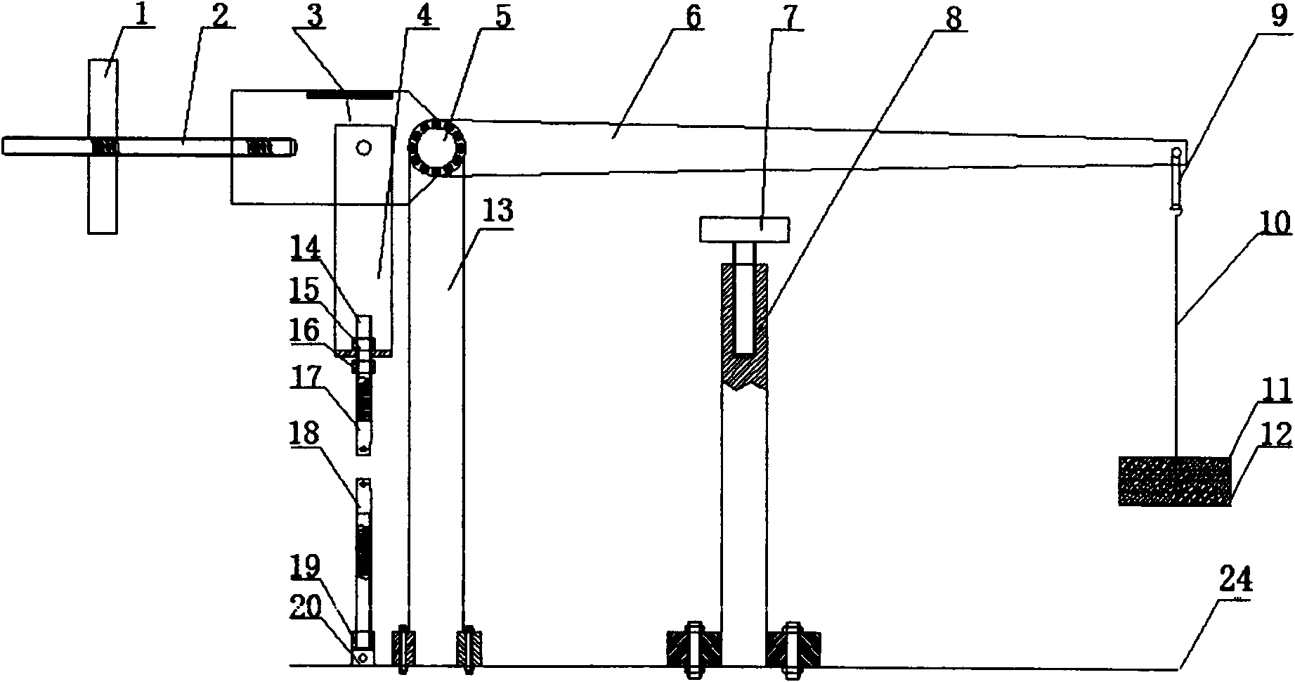 Dead load tensile device for tensile test