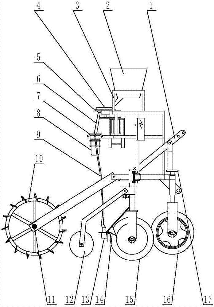 Fully automatic electrically controlled precise quantitative seeding machine for wheat