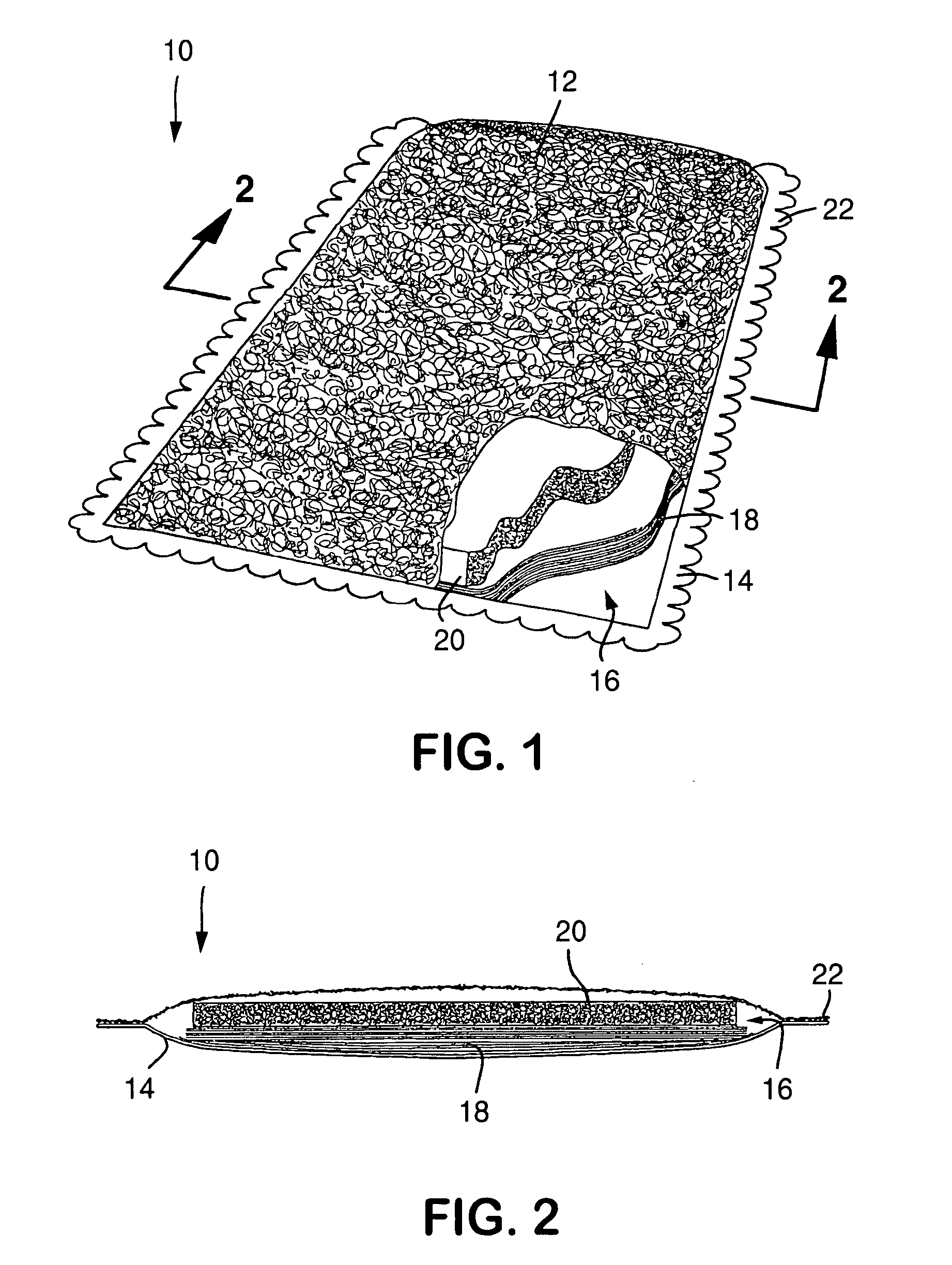 Composite cleaning products having shape resilient layer