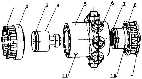 Unloading pre-charging valve structure of hydraulic machine