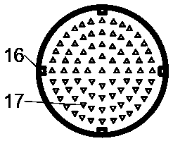 Device and method for finishing suspended abrasive pool through triangular frustum air pressure jet holes