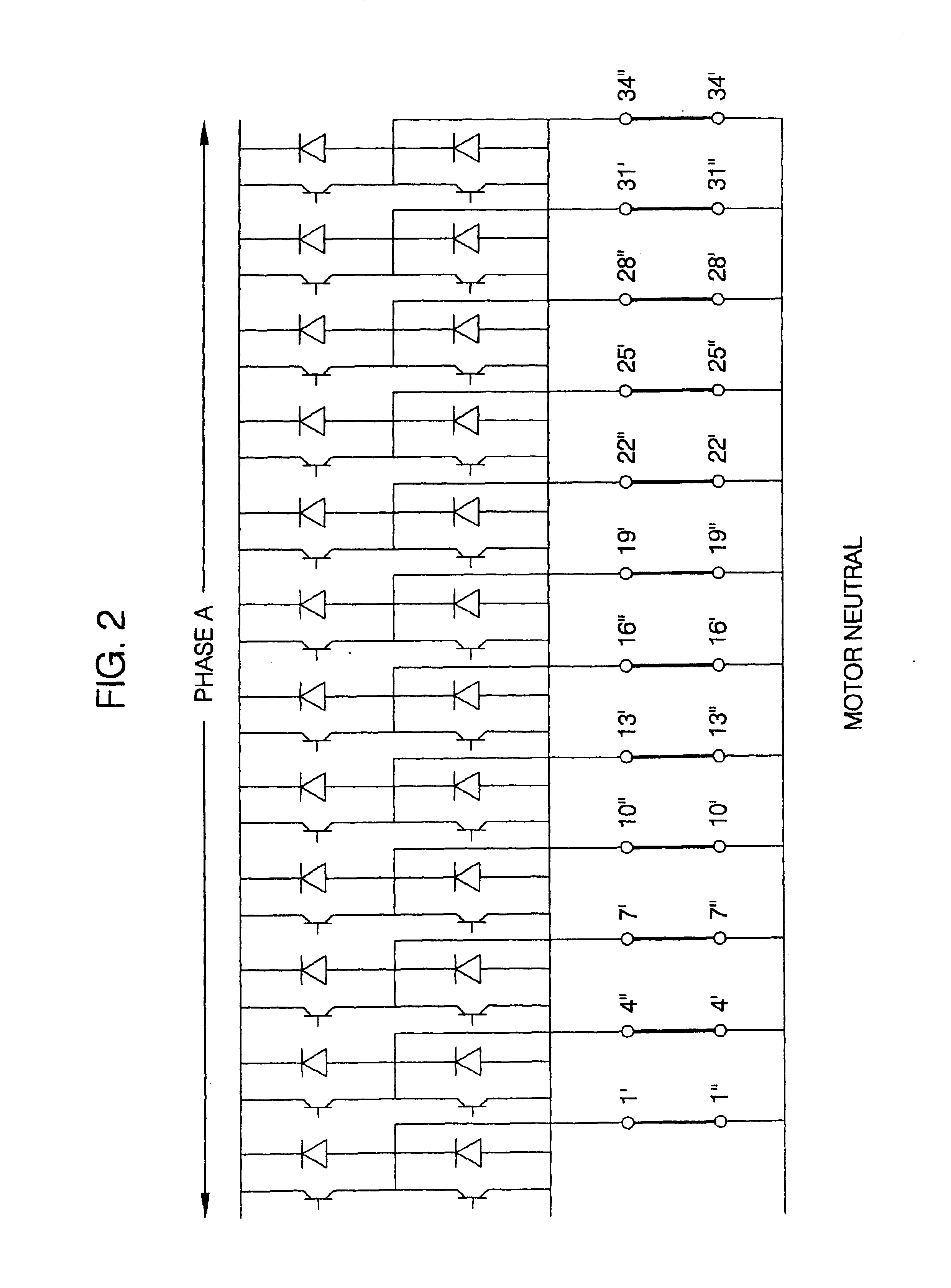 Toroidally wound induction motor-generator with selectable number of poles and vector control