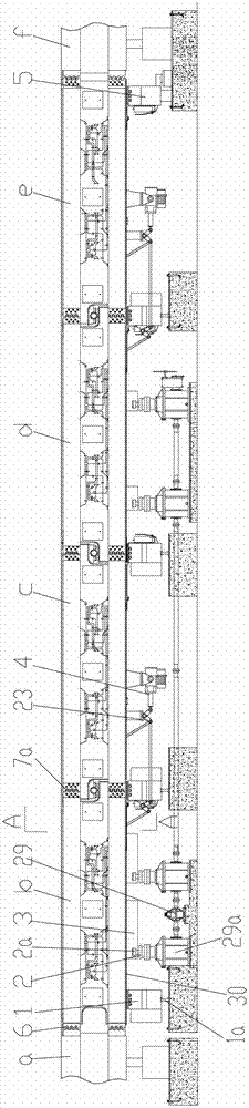 Flexible turnout beam section for saddle type single track traffic track