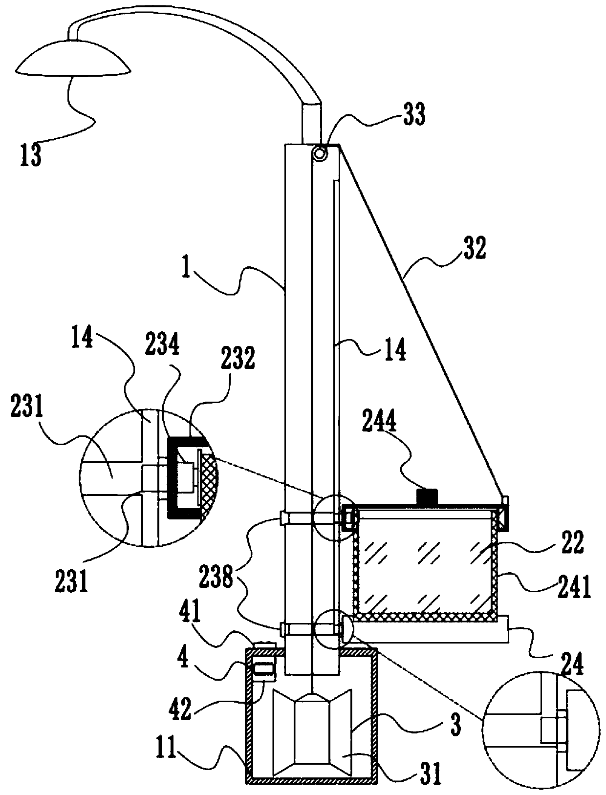 Liftable rotary intelligent lamp post information display interaction equipment