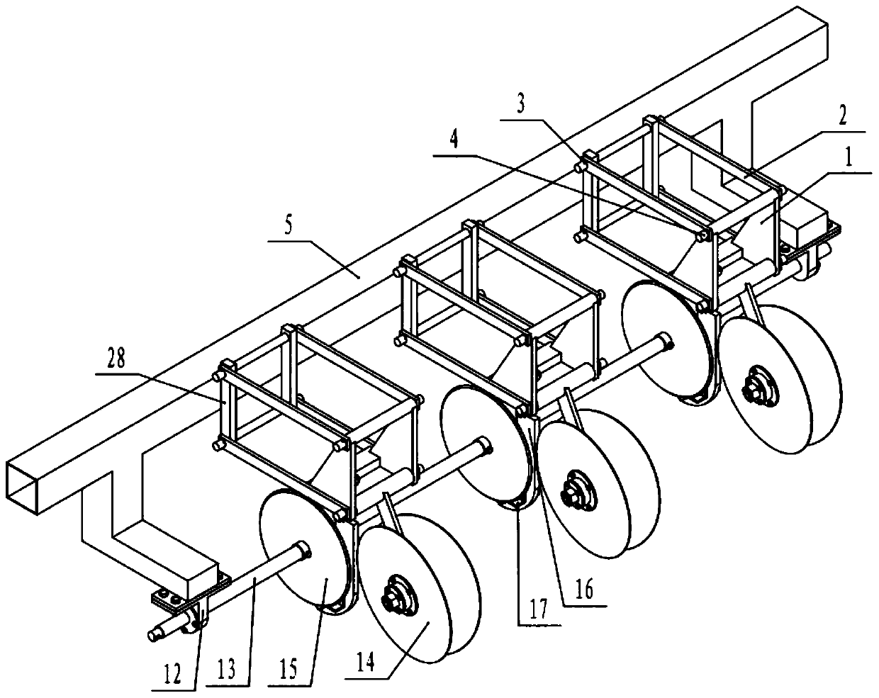 No-tillage anti-blocking ditcher