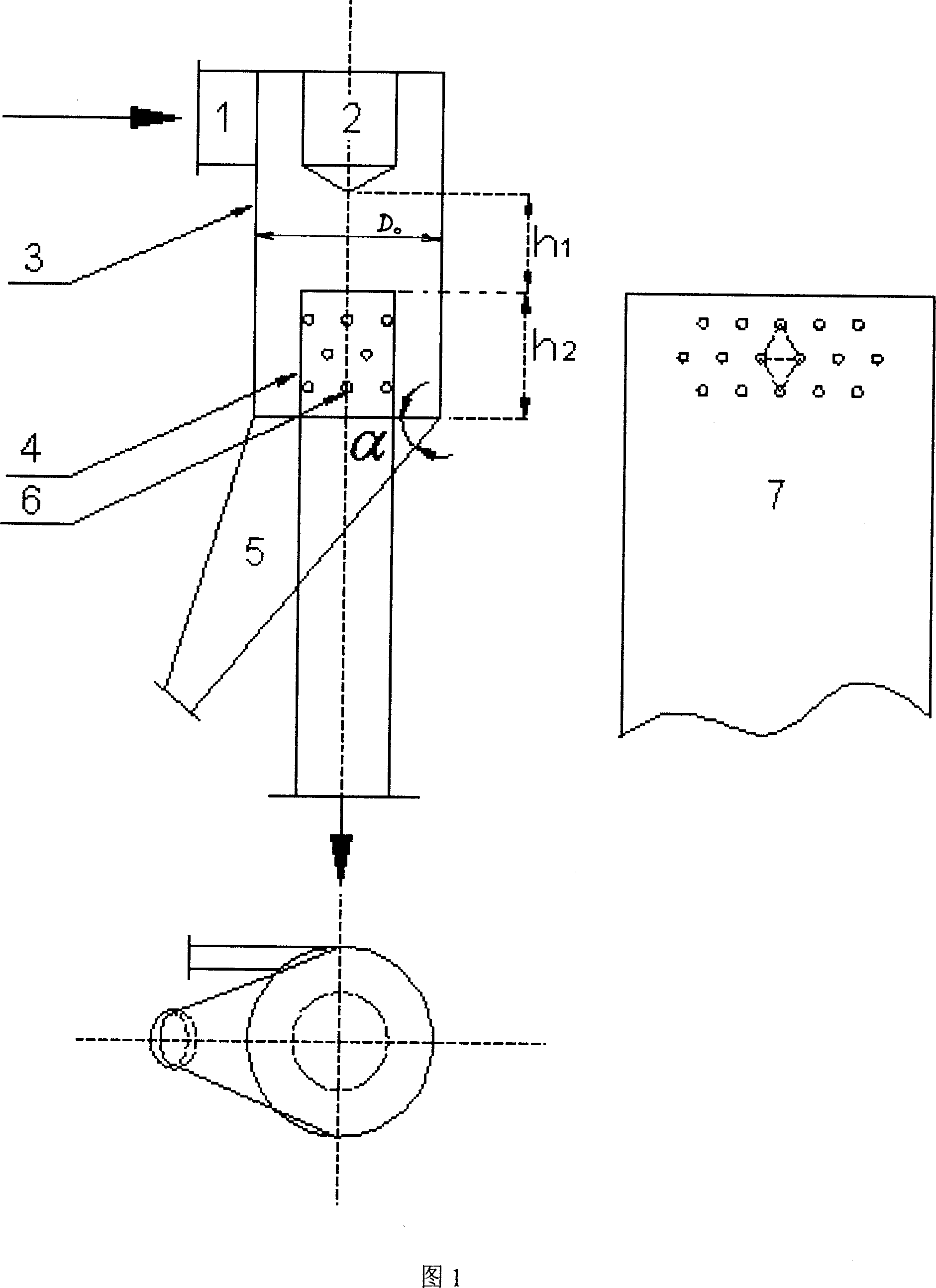 Gas lower exhaustion type whirlwind air-solid separator