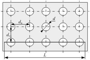 Composite material panel array hole detection method based on line laser scanning