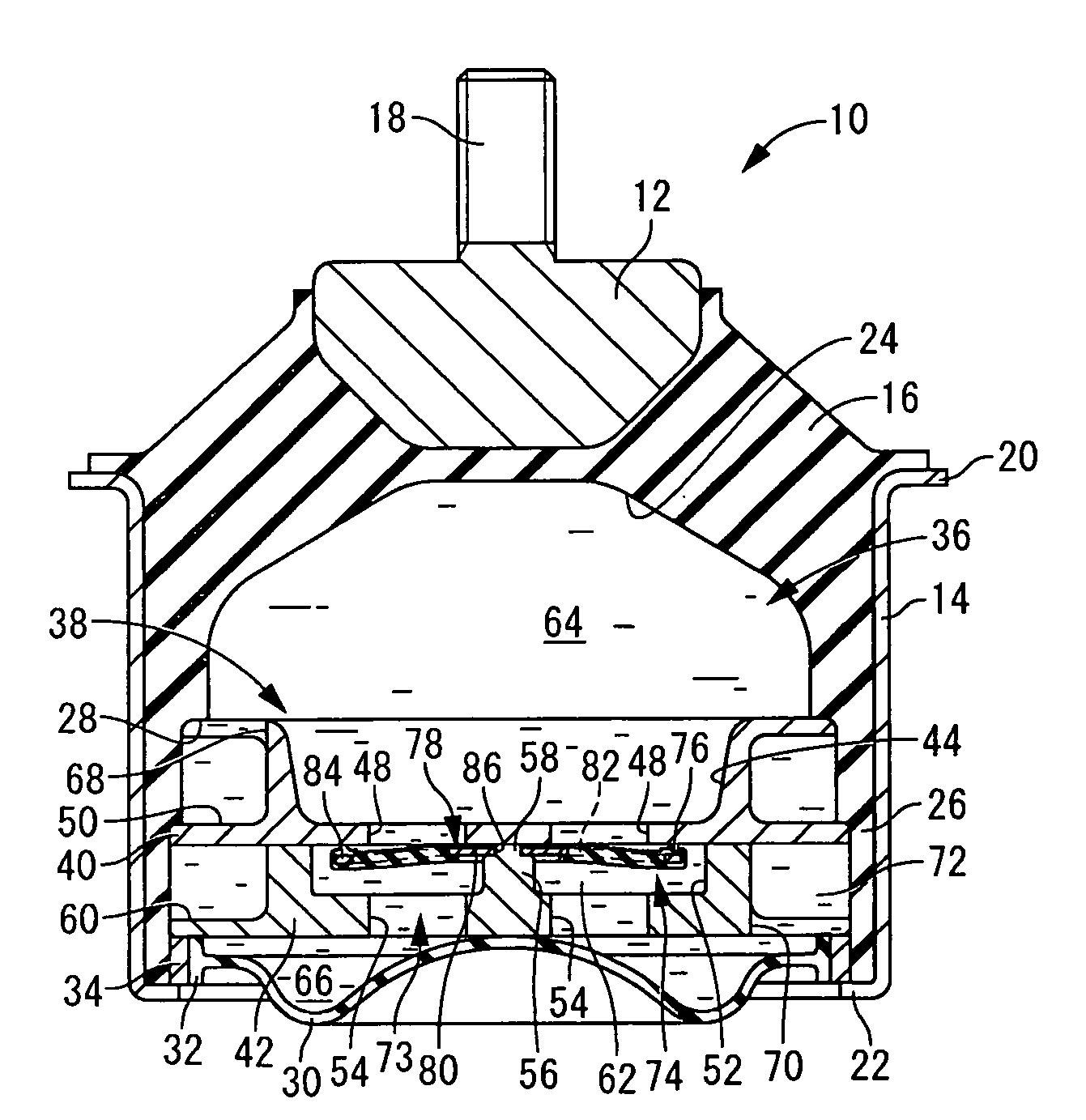 Fluid filled type vibration damping device