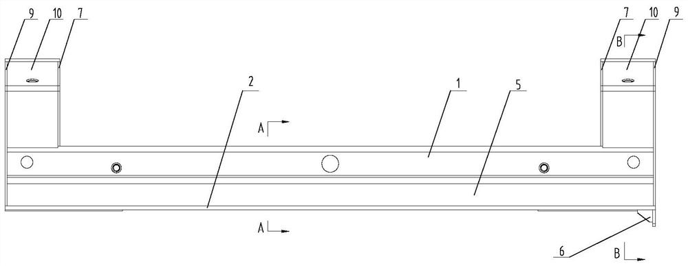 Large-span integrated beam structure of gantry machine tool and manufacturing method