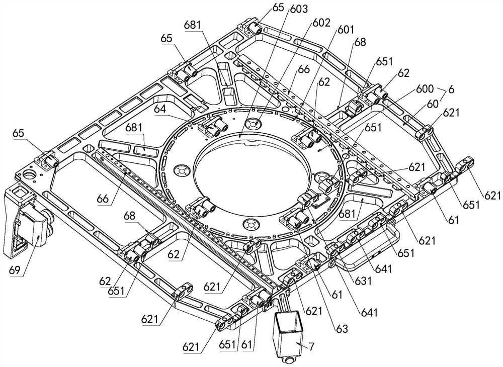 Space on-orbit centrifugal machine stator supporting assembly and centrifugal machine