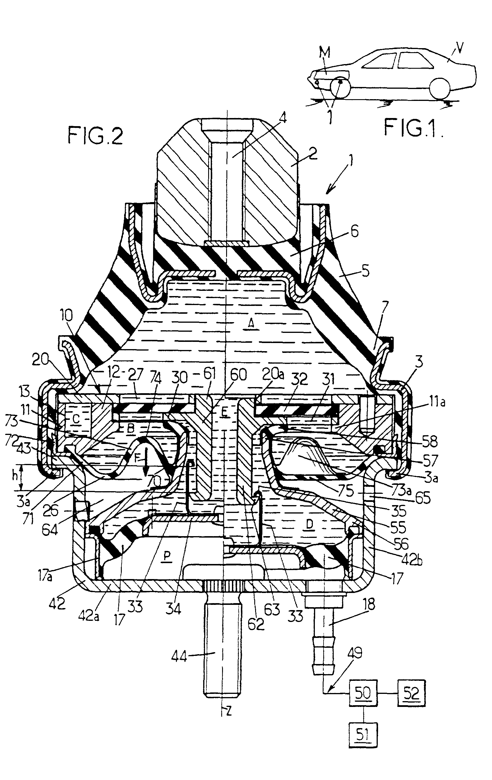 Hydraulic antivibration support