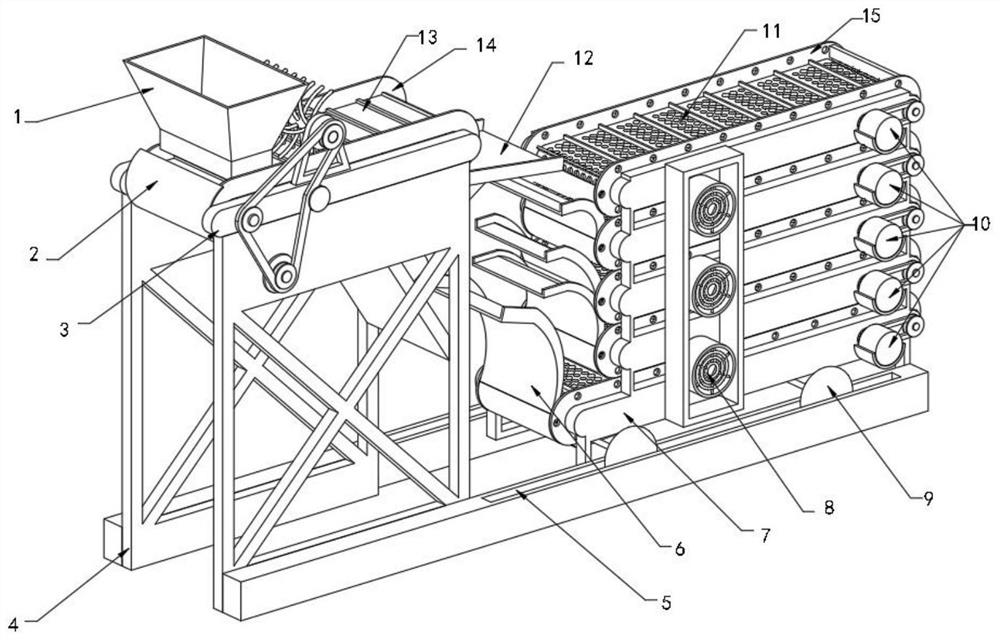 Multi-layer automatic three-dimensional withering and tedding tank device for tea processing